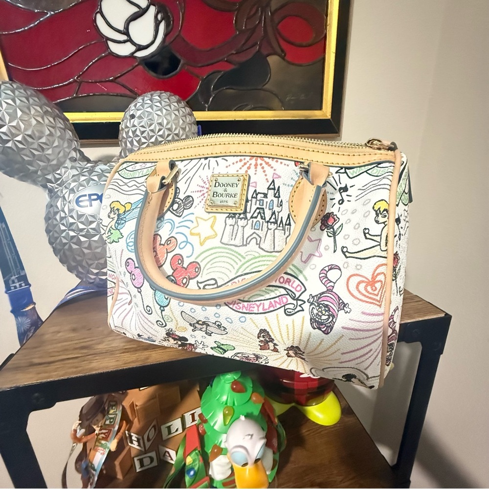 Dooney & Bourke White Satchel with Playful Print